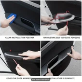 Honda Civic FC5 FK7 Type-R için 2016-2021 Karbon Fiber Kapı Kol Dayama Koruyucu Kapak Trim - 5