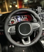 Fiat Egea Uyumlu Araca Özel Direksiyon Kılıfı (Nokta Karbon Kırmızı Dikiş) thumbnail 3