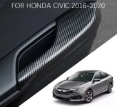 Honda Civic FC5 FK7 Type-R için 2016-2021 Karbon Fiber Kapı Kol Dayama Koruyucu Kapak Trim - 1