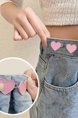 Kalpli Pantolon Beli Daraltma Aparatı, Broş, Kalpli Kemer , Pembe, Beyaz, Renk Kalpli Bel Daraltma Çıtçıtı, Dayanıklı Demir Çıtçıt, Kot Pantolon Daraltma Aparatı, Kadın - 3