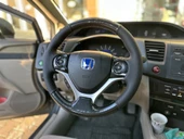 Honda Civic FB7 Araca Özel Dikmeli Direksiyon Kılıfı (Kristal Karbon Soft Nokta Krem ip) thumbnail 2