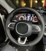 Fiat Egea Uyumlu Araca Özel Direksiyon Kılıfı (Nokta Karbon Kırmızı Dikiş) thumbnail 2