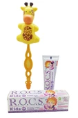 R.O.C.S. Kids 4-7 Yaş Komple Ağız Bakım Seti -balon Macun + Kids Fırçası +zürafa Saklama Kabı thumbnail 2