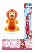 R.O.C.S. Kids 4-7 Yaş Ağız Bakım Seti -ahududu Macun + Kids Fırça Kırmızı +aslan Saklama Kabı thumbnail 1