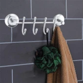 Metal 4'lü Askı Banyo Lavabo Vidalı Askılık Sağlam Aparat Krom Askılık Elbise Havlu Asma Askı - 3