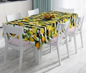 Limon ve Yaprakları Desenli Leke Tutmaz Masa Örtüsü 4 Boy - 1