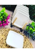 Seramista Seramik 3 Lü 19 Cmkare Sunumluk / Pasta Tabağı / Kahvaltılık - 1