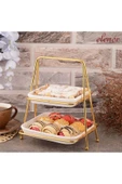 2 Katlı Kare Sunumluk,İkramlık Stand - 1