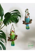 GoboTicaret 1 Adet Dekoratif Sallanan Duvar ve Bahçe Süsü Kuş Biblo Farklı Renk Seçenekleri 13*9 cm - 4