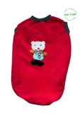 Sevimli Beyaz Ayıcık Aksesuarlı Kırmızı Kedi Köpek Kıyafeti Elbisesi XXLarge/XXL/Beden 5 - 3