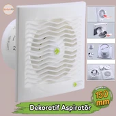 Elektrikli Fan Kirli Hava Kötü Koku Egzoz Aspiratörü Fanı 150 mm Wc Mutfak Büro Banyo Havalandırma thumbnail 1