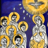 İsa Mesih'in Ölülerden Dirilişi 20x20 cm El Boyama İznik Çini Karo thumbnail 2