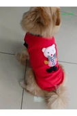 Pembe Ayıcık Aksesuarlı Kırmızı Kedi Köpek Kıyafeti Elbisesi S/SMALL/Beden 1 - 2