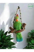 GoboTicaret 2 Adet Dekoratif Sallanan Duvar ve Bahçe Süsü Kuş Biblo Farklı Renk Seçenekleri 13*9 cm - 4