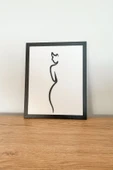 Modern Siyah Çerçeveli Kadın Silüetli Ahşap Tablo | 3D Katmanlı Dekor – 25x20 cm - 3