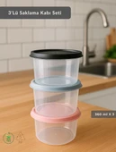 3'Lü Saklama Kabı Bpa Free Hava Almaz Sızdırmaz Beslenme Kabı 360 ml - 2