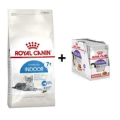 Royal Canin İndoor 7+ Yaşlı Kuru Kedi Maması 3,5 Kg + 12 Adet Yaş Mama - 1