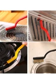 VANCKEY  3 Adet Ocak Fırın Mangal Izgara Airfryer Temizliği Tel Pas Sökme Fırçası 3lü Yağ Temizleme Fırçası - 3