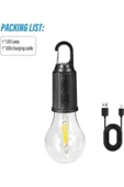 VANCKEY  Taşınabilir Şarjlı Led Ampül Outdoor Kamp Bahçe Lambası 10W Askılı Kırılmaz Led Işık - 1