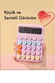 VANCKEY  Renkli Hesap Makinesi - 12 Haneli Yuvarlak Tuşlu Pembe Renk Hesap Makinesi - 4 Fonksiyonlu - 4