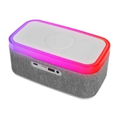 Mikado MD-W8 1200mAh 10W Gri Bluetooth-Usb-Kablosuz Şarj RGB-Gece Lambası Özellikli Alarmlı Saat Speaker - 4