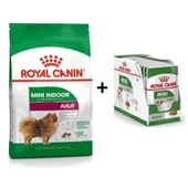 Royal Canin Mini İndoor Adult Köpek Maması 1,5 kg + 12 Adet Yaş Mama - 1