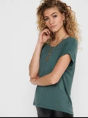 ONLY Bayan Geniş Yaka Basic Tişört 15106662 - 12