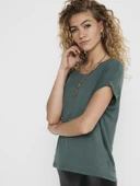 ONLY Bayan Geniş Yaka Basic Tişört 15106662 - 1