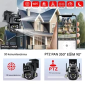 MPIA HINA 6MP Akıllı WİFİ Güvenlik Kamerası Hareketli Kablosuz Gece Görüşü Kişi Takibi Türkçe Sesli Görüşme - 7
