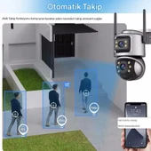 ViVa232 Wifi 6mp Dual Lens Ip 360° Akıllı Güvenlik Kamerası 128 GB Hareketli Kablosuz Gece Görüşü Kişi Takibi Türkçe Sesli Görüşme Dış Iç Kamera - 3