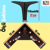 Lüks Mobilya Kanepe Sehpa TV Ünitesi Koltuk Ayağı 17 cm Siyah Baza Ayak thumbnail 2