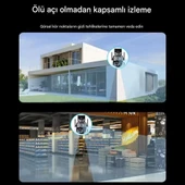 Hina WİFİ Güvenlik Kamerası Dual Lens 6MP Süper HD PTZ Hareketli Sesli Gece Görüşlü Akıllı Kamera - 11