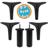 Lüks Mobilya Kanepe Sehpa TV Ünitesi Koltuk Ayağı 17 cm Siyah Baza Ayak thumbnail 1