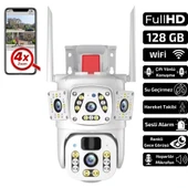 O-Kam 3017 Wifi 6mp Dual Lens Ip Güvenlik Kamerası 128 GB| Hareketli Kablosuz, Gece Görüşü, Kişi Takibi, Türkçe Sesli Görüşme Dış iç Kamera - 1