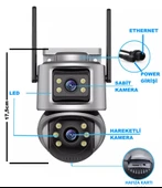 XMCAM 2'li Güvenlik Kamera Seti Dual Lens WiFi Kayıt Cihazı 500GB HDD Gece Görüşlü Su Geçirmez - 6