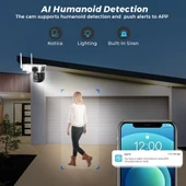 O-KAM 3014 6MP WiFi Kablosuz Dual Lens Güvenlik Kamerası Hareketli, Gece Görüşlü, Dış & İç Kullanım - 3