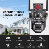 O-Kam 3017 Wifi 6mp Dual Lens Ip Güvenlik Kamerası 128 GB| Hareketli Kablosuz, Gece Görüşü, Kişi Takibi, Türkçe Sesli Görüşme Dış iç Kamera - 3