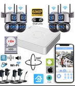 XMCAM 4'lü Güvenlik Kamera Seti Dual Lens WiFi Kayıt Cihazı 1TB HDD Gece Görüşlü Su Geçirmez - 1