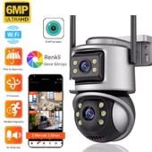 ViVa232 Wifi 6mp Dual Lens Ip 360° Akıllı Güvenlik Kamerası 128 GB Hareketli Kablosuz Gece Görüşü Kişi Takibi Türkçe Sesli Görüşme Dış Iç Kamera - 1