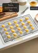 Küçük Boy Pasta Soğutma Dinlendirme Teli Ekmek Kek Kurabiye Soğutma Teli Glaso Teli 41x26 cm - 3
