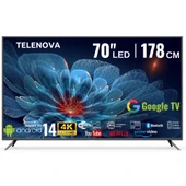 Telenova 70 İnç 178 Ekran 4K Ultra HD Android 14, Smart TV LED HDR WiFi Netflix & YouTube Destekli - 1