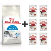 Royal Canin İndoor 27 Kuru Kedi Maması 2 Kg + 6 Adet Yaş Mama - 1