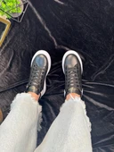 Günlük Unisex Spor Ayakkabı Vegan Deri Bağcıklı Hafif Kalın Yüksek Taban Yürüyüş Sneaker 999 - 6