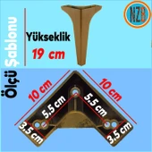 Mobilya Kanepe Çekyat Sehpa TV Ünitesi Koltuk Ayağı 19 cm Koyu Kahverengi Baza Ayak 4 Adet thumbnail 2