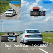 L308 4K UHD Araç İçi Kamera Wi-Fi GPS 128GB IR Gece Görüşü, Çift Lens Ön-Arka-İç Kayıt APP Kontrol DashCam - 10
