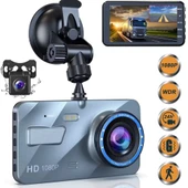 C-659 FHD 32GB Vakumlu Araç İçi Kamerası 4.0 inç Ön+Arka Kamera Full HD 1080p Geri Görüş Kameralı - 1