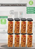 8’li Saklama Kabı Seti BPA Free Sızdırmaz Erzak Kabı Hava Almaz Bakliyat Kabı - 1
