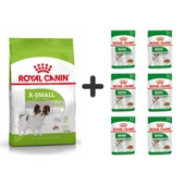 Royal Canin X-Small Küçük Irk Köpek Maması 3 Kg + 6 Adet Yaş Mama - 1