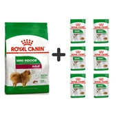 Royal Canin Mini İndoor Adult Köpek Maması 1,5 kg + 6 Adet Yaş Mama - 1