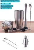 Kokteyl Hazırlama Shaker Seti 6 Parça Çelik Shaker Barmen Seti - 5